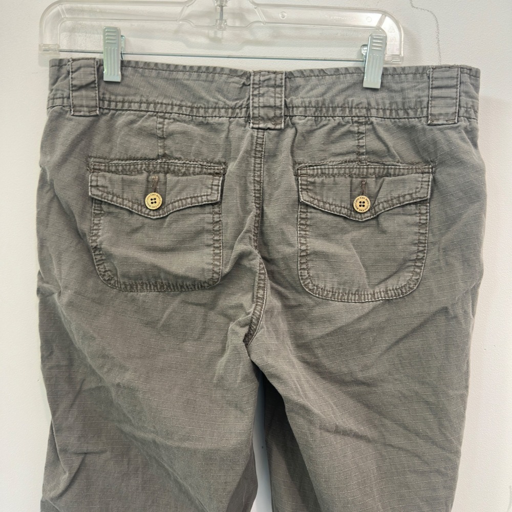 Calvin Klein Jeans Capri Pants Grey Olive‎ Cotton Utility Slub Cropped Size 6 - Picture 10 of 12